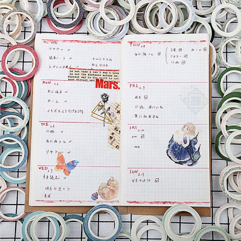 40 unids/lote al azar cinta de Washi de Scrapbooking de cintas adhesivas de papel japonés Kawaii Papelería, Material escolar adhesivos