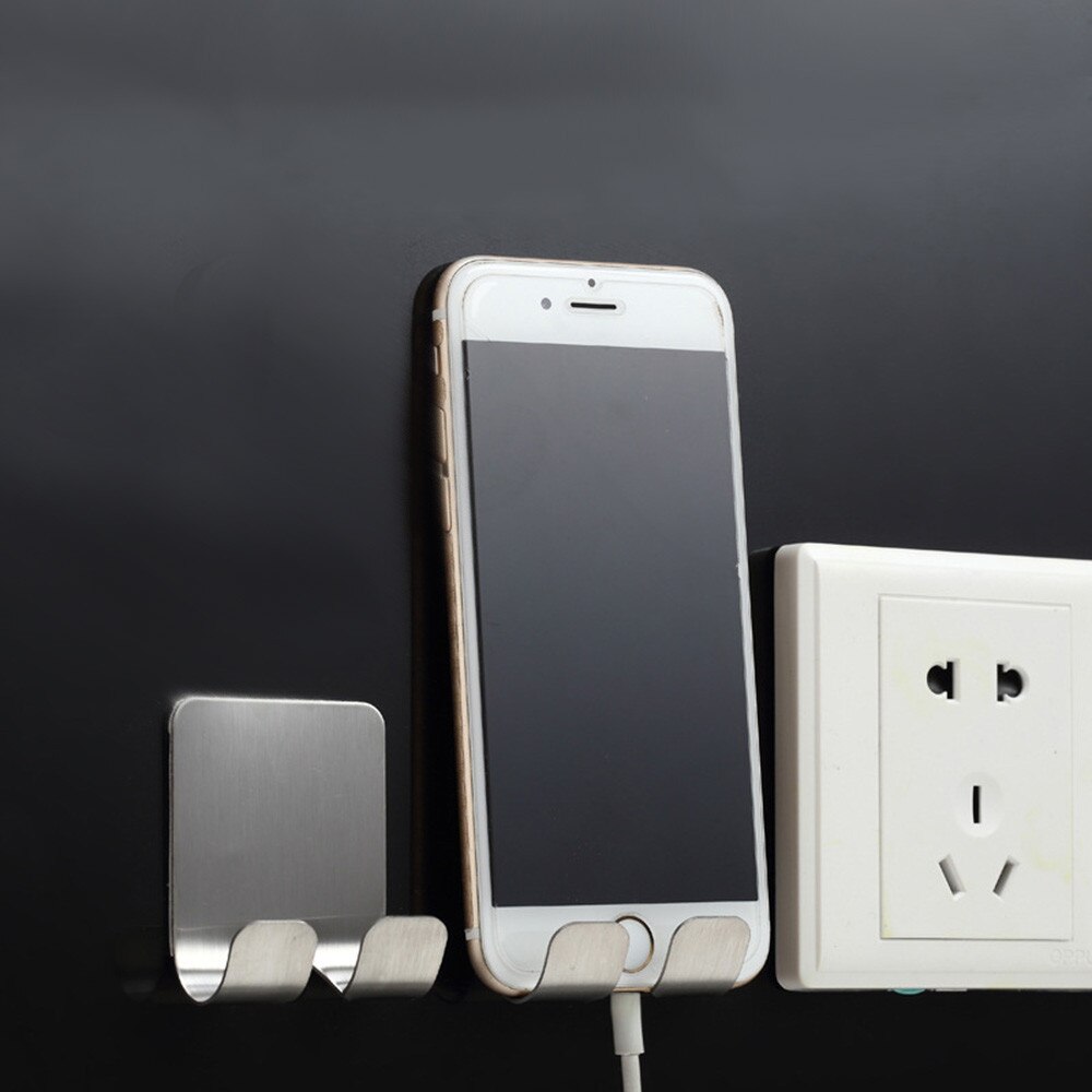 25 # Rvs Haak Opslag Muur Deur Mobiele Telefoon Houder Voor Muur Haak Ophangbeugel Huishoudelijke Voor De Meeste Telefoon