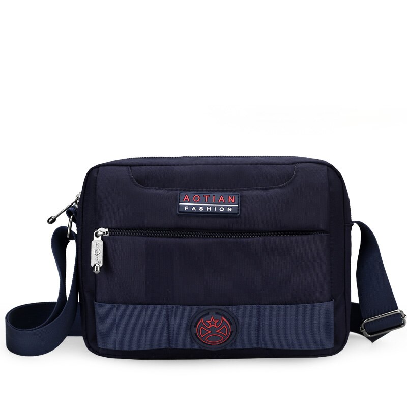 AOTIAN, , bolsos de mensajero para hombres, mochilas escolares de Nylon, bolso cruzado de oxford para viajes, bolsas de negocios: Azul oscuro