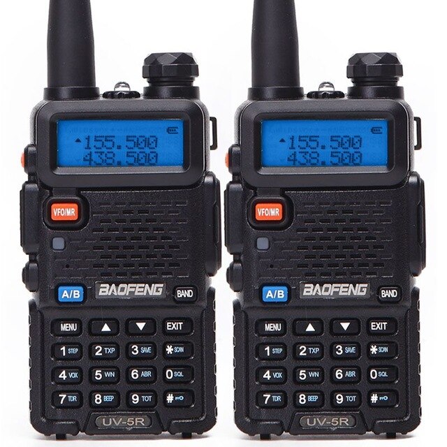 2 STUKS Baofeng BF-UV5R Amateur Radio Draagbare Walkie Talkie Pofung UV-5R 5W VHF/UHF Radio Dual Band Twee way Radio UV 5r CB Radio: 2pcs Black Radio