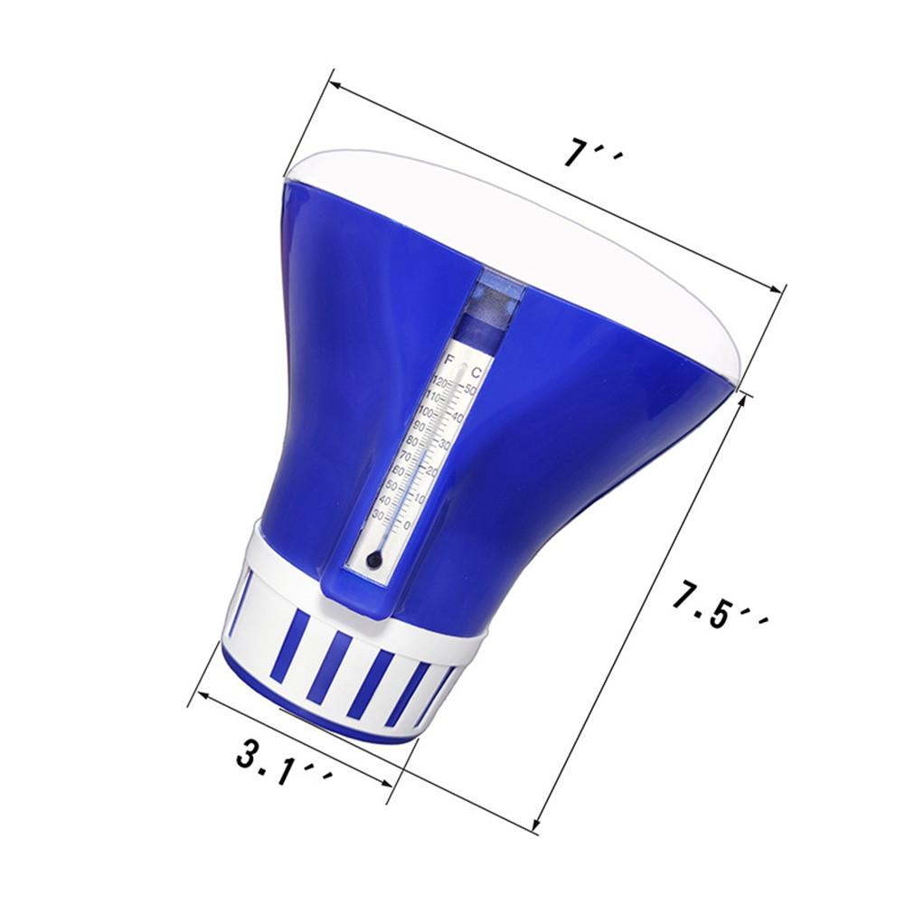 Pool Chlorine Floater 7 Inch Pool Chlorine Tablet Floater Chlorine Dispenser Floating Chlorinator With Built-in Thermometer