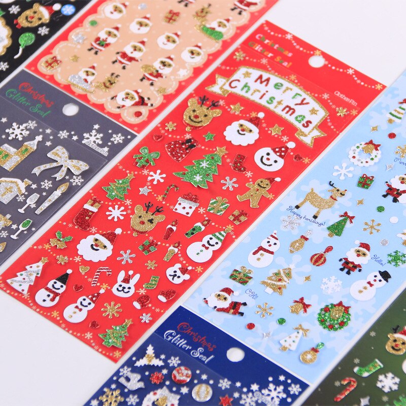 Vrolijk Kerstfeest Bullet Journal Decoratieve Glitter Goud Stickers Scrapbooking Stok Label Dagboek Briefpapier Album Stickers