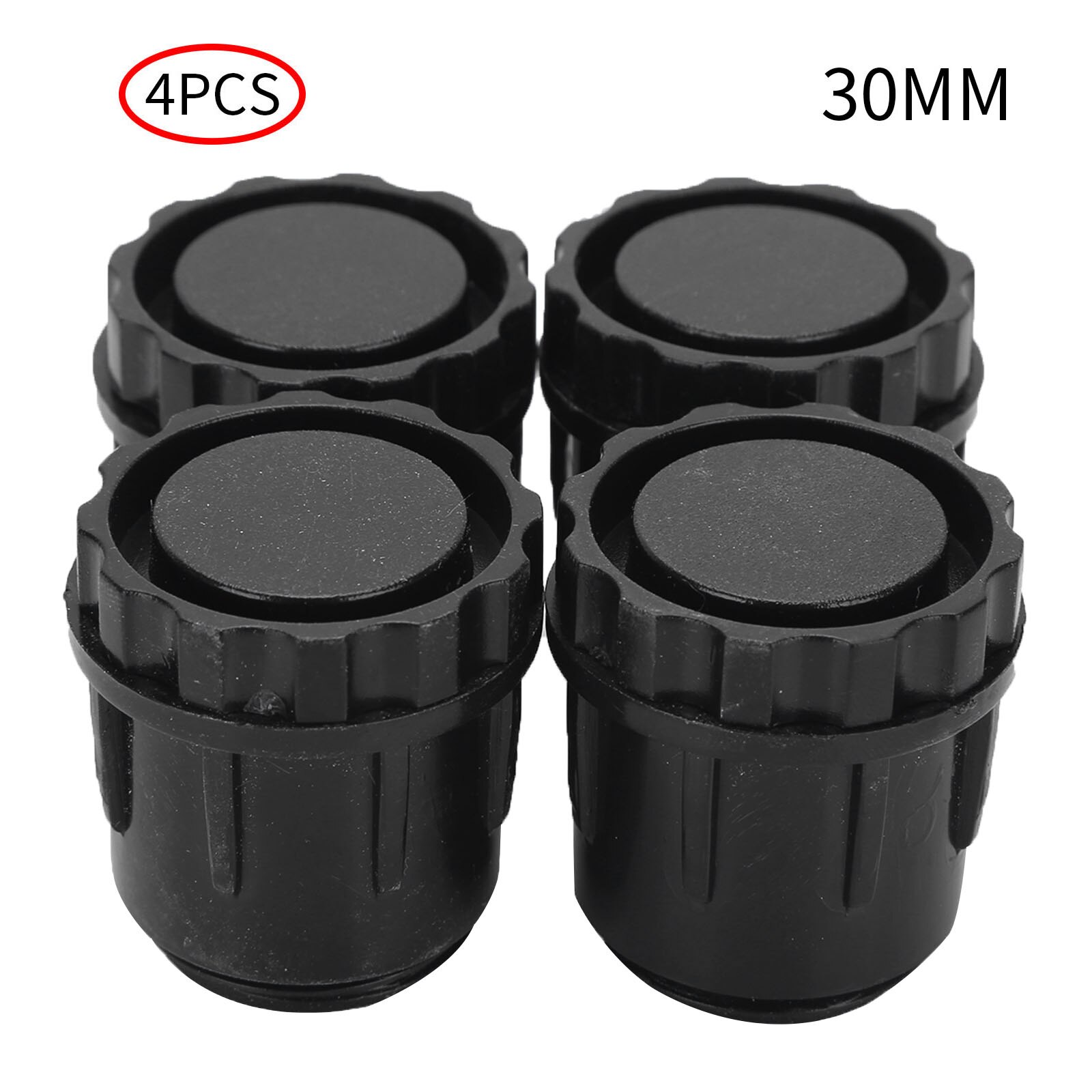 4Pcs Adjustable Feet Pads Furniture Leg Blanking Plugs Chair Table Legs Protectors Anti Slip Round Tube Bung Plastic Foot Mats: Black 4
