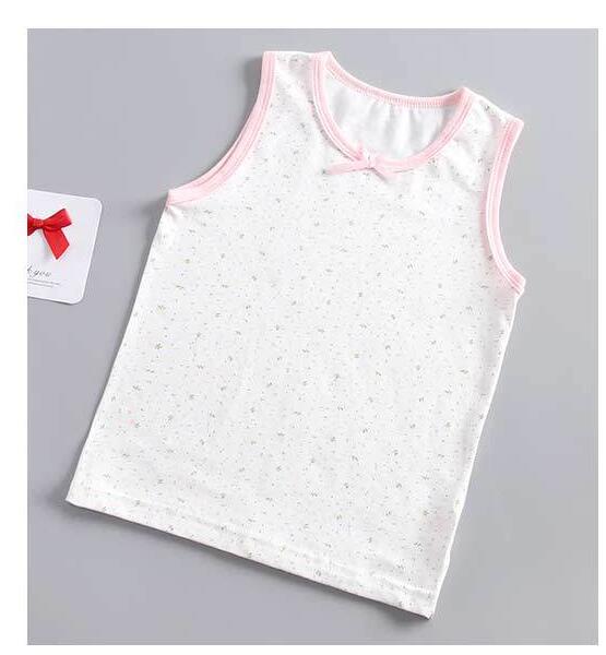 Meisjes Zomer Dragen Tops katoen Baby Meisjes Leuke Strik Printing Vest Kinderen Zomer Kleding Homewear Pyjama Top Kids Ondergoe: Beige / 2T