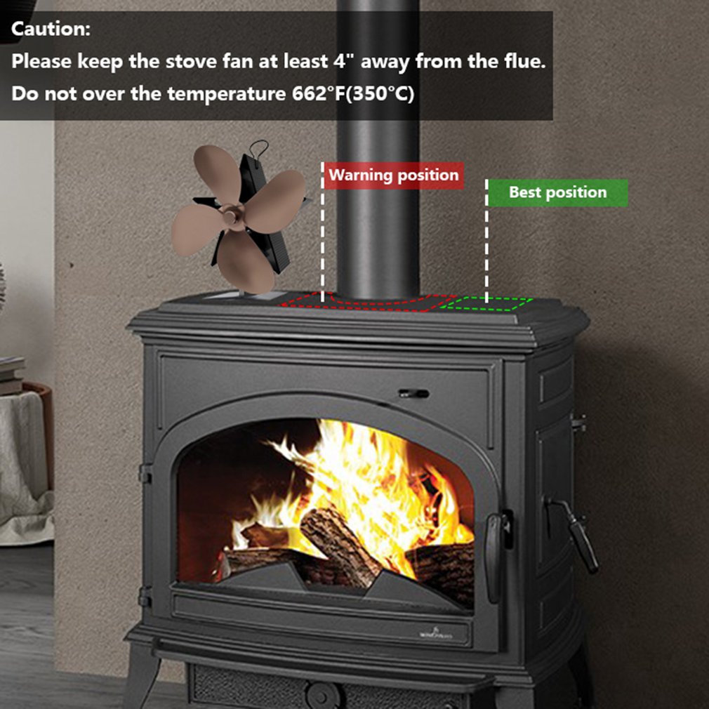 Premium Fireplace Thermodynamic Fan Alumina Fan Blade Ultra Quiet Warm Fireplace Fan Thermal Power Fan