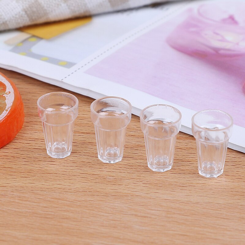 4Pcs/Lot Craft Transparent Miniature Home Decoration Glass Model 13mm*19mm DIY Parts Mini Cola Wine Beer Cup Doll House