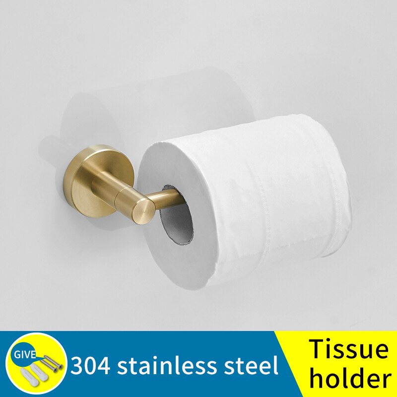 impostato di asciugamani cremagliera oro bagno in acciaio inox portasciugamani montaggio a parete del supporto di ganci appendiabiti ripiano cremagliera di stoccaggio bagno anello di tovagliolo: A-Tissue titolare