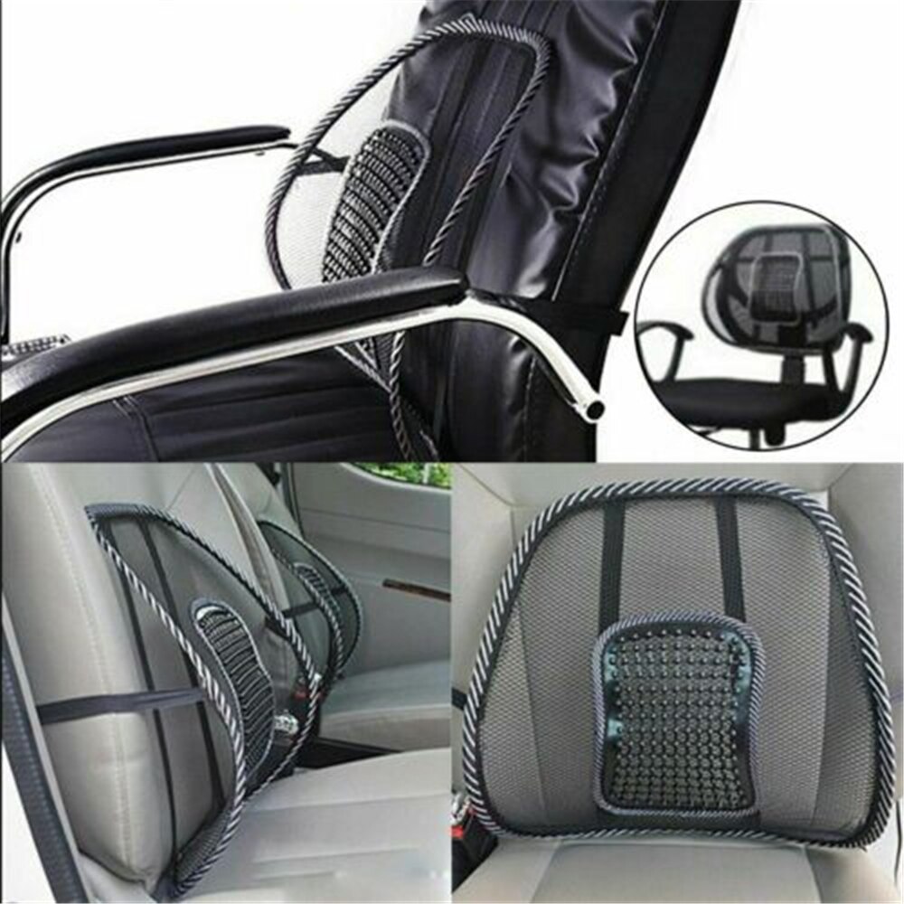 1 unidad de respaldo Lumbar de malla, cojín, Corrector de postura de asiento, coche, silla de oficina, suministros para el hogar