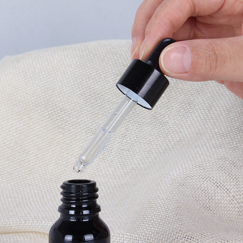 5-100ml droppflaska reagens öga svart glas aromaterapi flytande pipett parfymbehållare eterisk olja påfyllningsbar flaska
