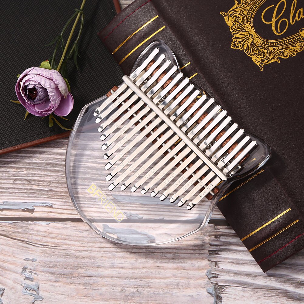 Muziekinstrument duim piano acryl kalimba muziekliefhebbers mbira 17 toetsen kristal speelaccessoires voor beginners