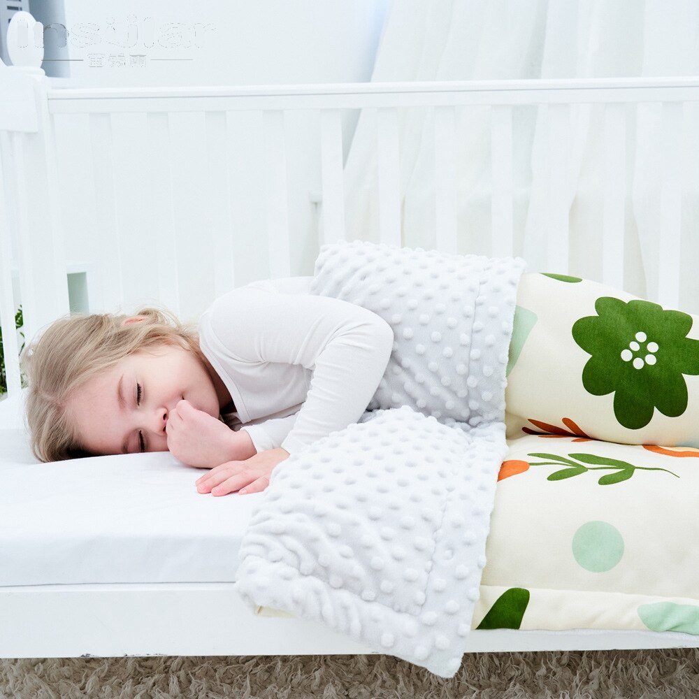 Pasgeboren Baby Comfort Slapen Banket 100% Katoen Minky Dot Quilt Cover Case Kinderen Slaapkamer Beddengoed Troostende Sleeper Dekbed