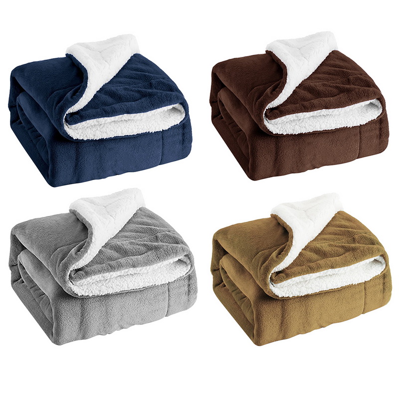 Vier Seizoenen Universele Polyester Avondmaal Zachte Fleece Omkeerbaar Deken Bed Couch Soft Gooi Dekens Dubbele Thicken Deken