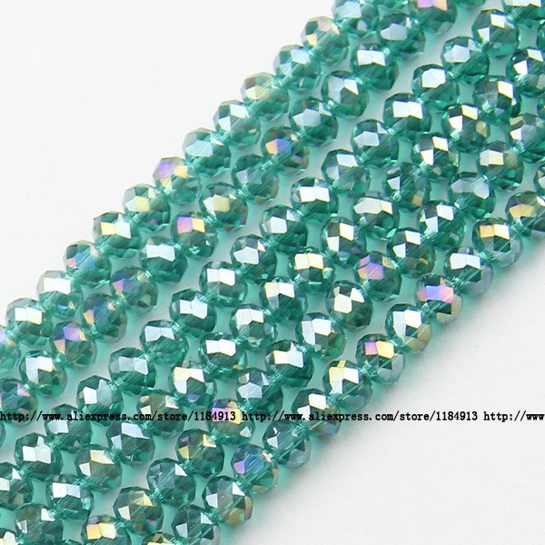 JHNBY forma redonda de lujo perlas de cristal austriaco de 6mm 50 Uds. Cuentas sueltas rondeles bola de cristal pulsera joyería DIY: Y603 Malachite green