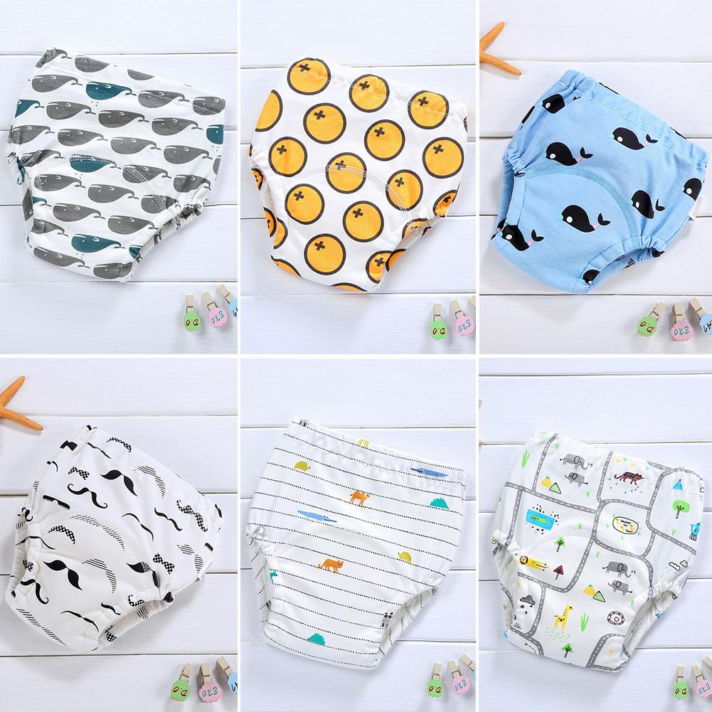 6pcs Diapers Training Pants Reusable Cute Baby Personality Breathable Cartoon Printing Splicing Wrap Cloth Nappy Changing