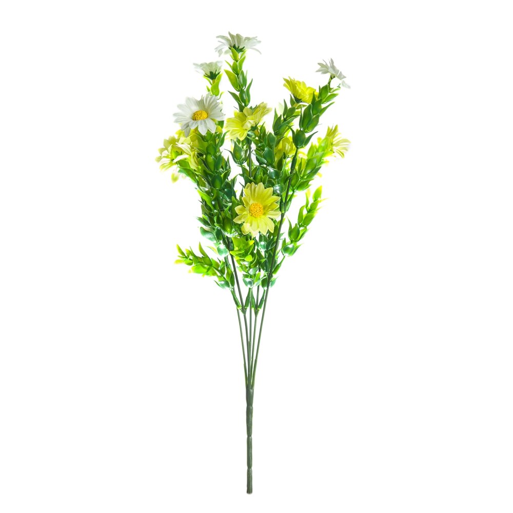 Flores artificiales baratas florero de Margarita de seda amarilla para decoración del hogar Accesorios flor decorativa de la boda decoración del otoño de Navidad