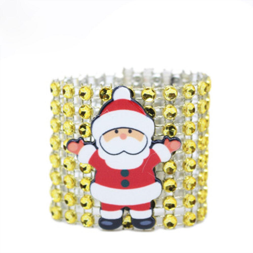 High-end Christmas Tree Napkin Buckle Flower Wreath Elk Bell Santa Claus Style Hotel Household Supplies Stainless Steel
