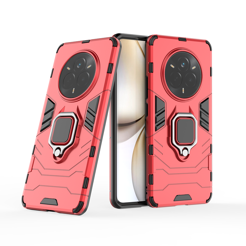 Funda armadura a prueba de golpes para Realme 14 Pro 5G Pro + Plus OPPO Realme 14X soporte magnético anillo soporte lente proteger Funda: ABS / Negro