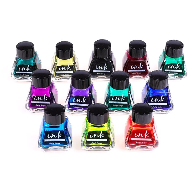 1 Bottle Pure Colorful 30ml Fountain Pen Ink Non-carbon Refilling Inks Stationery School Office Supplies