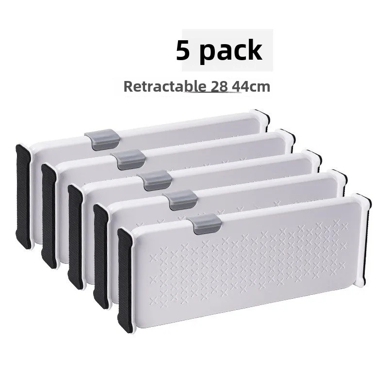 Justerbar skuffedeler, skillevegg, selvstendig organisering til bokhyller, garderober, kjøkken, gratis kombinasjonsoppbevaringsstativ: Grå