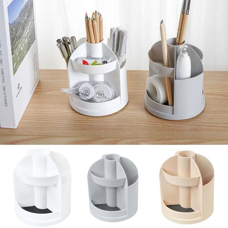 360 Degree Rotation Desk Pen Organizer Holder Caddy Office Pencil Mesh Desktop Storage Office Small Object Storage Container