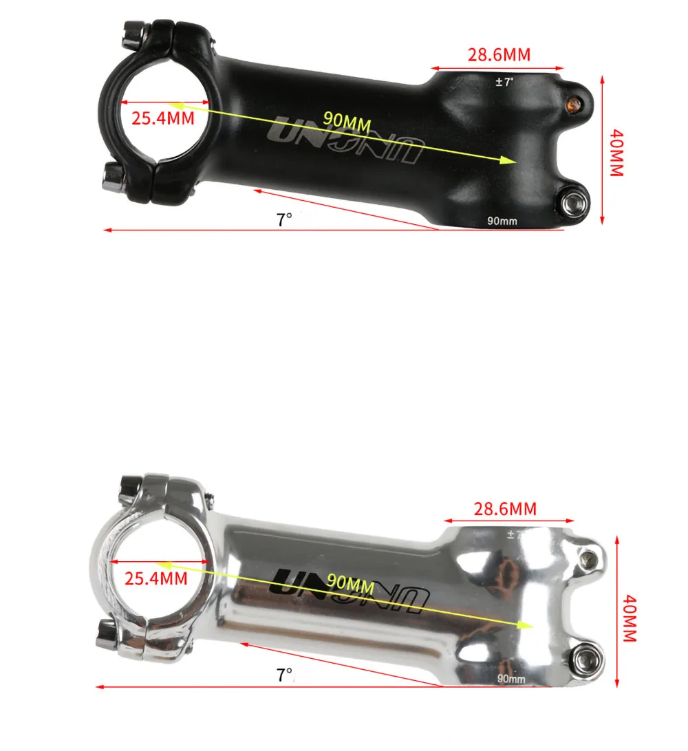 UNO Ultralight Aluminum Alloy MTB Bike Stem 28.6*25.4mm 60-130mm +/- 7Degree Handlebar Stem Cycling Bike Accessories