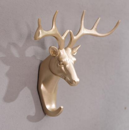 Amerikaanse stijl decoratieve haak dier hertenkop model wandhaak kapstok wanddecoratie sleutel opbergrek deurhaak 04286: B