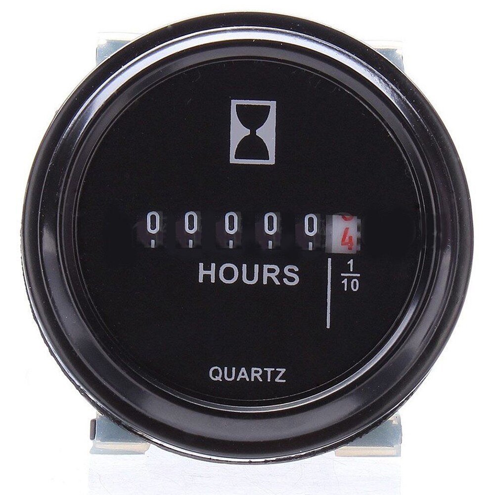 Digital Display Accurate Quartz Round Gauge Steady Hour Meter Car Use Mechanical Durable