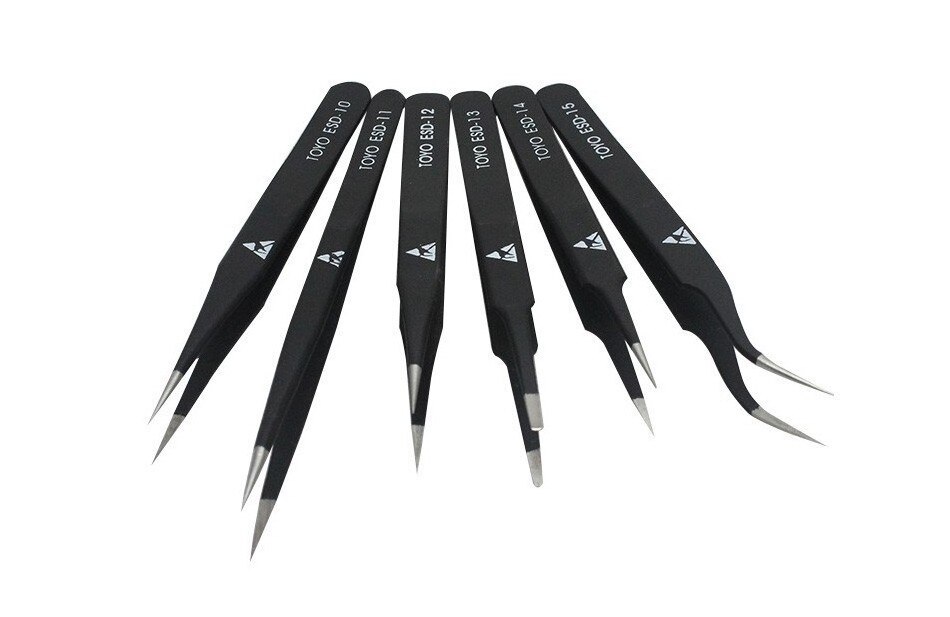 Pinsett sett BH toyo antistatisk esd 10-15 til lodding omarbeid 6 stk/parti