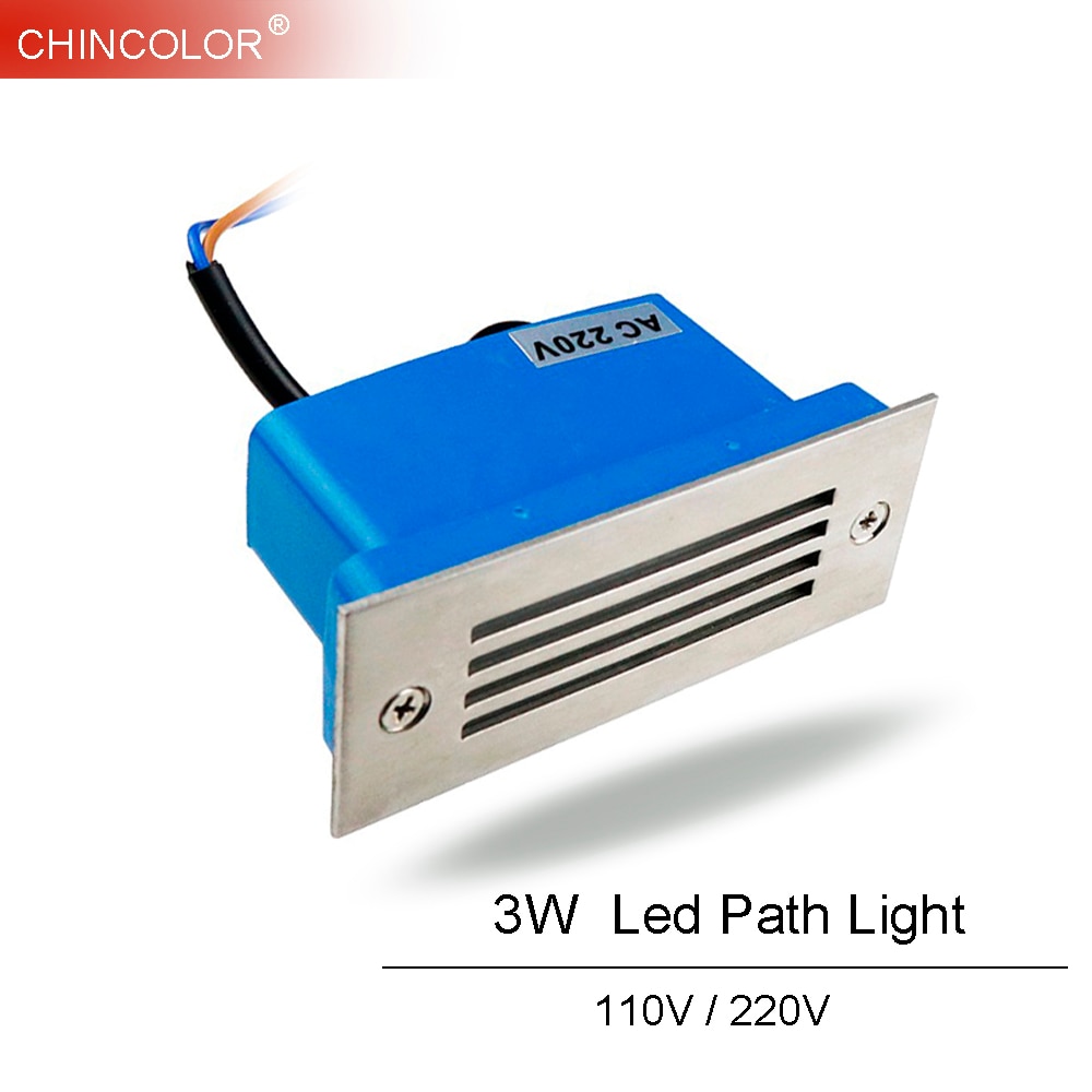 Led sti lamper lampe vandtæt have plaza belysning trappe trinarmatur fodlys udendørs  ac 220v 110v 3w 300lm aluminium jq