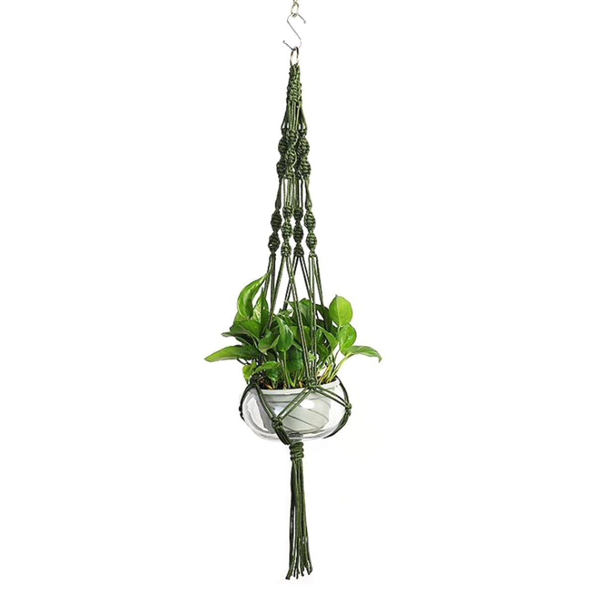 Offres spéciales fait main macramé plante cintre macramé plante cintre pour jardin plante plateau tenture murale panier maison et jardin outils: Dark green