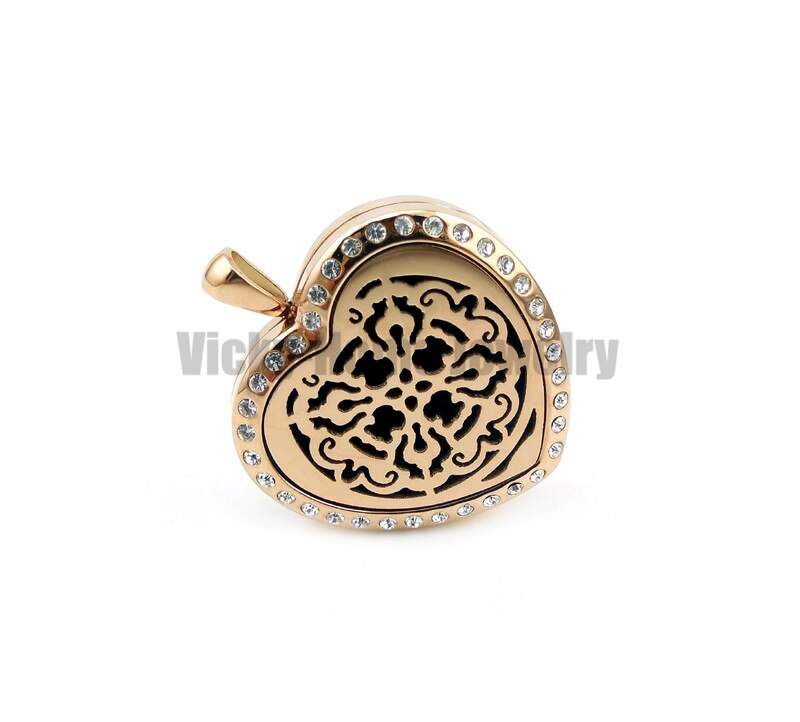 Peach Heart Old World Cross Stainless Steel Aromatherapy Essential Oils Diffuser Locket Jewelry