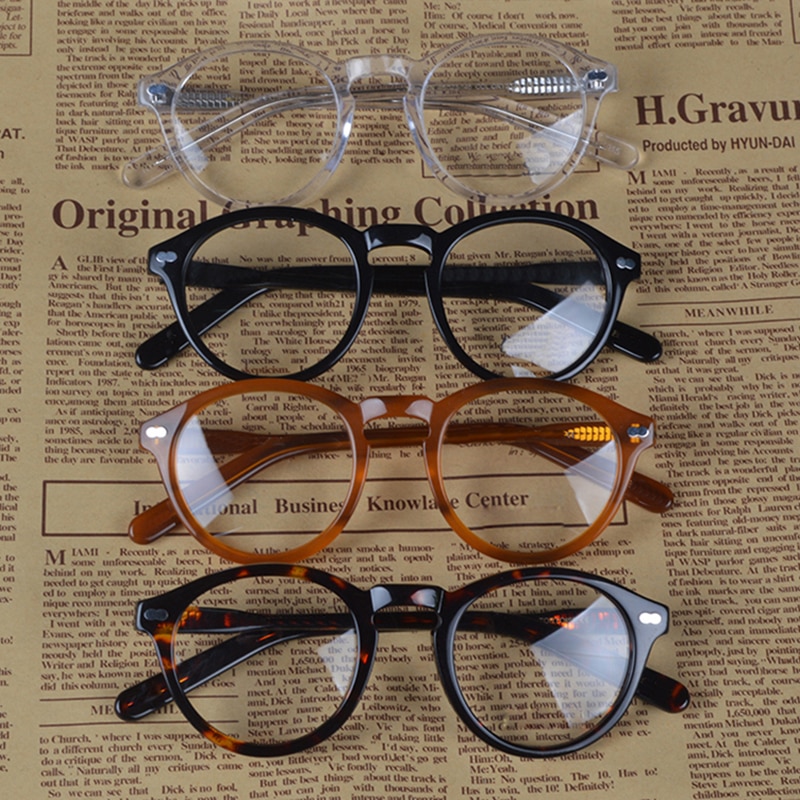Monture de lunettes optique rétro ronde, petite monture en acétate, monture à lentilles transparentes pour femmes et hommes, prescription