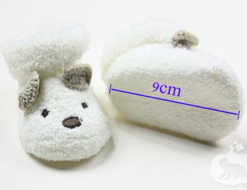 Drenge varme sokker unisex baby piger spædbarn søde bjørn dyr krybbe varme sko til nyfødte