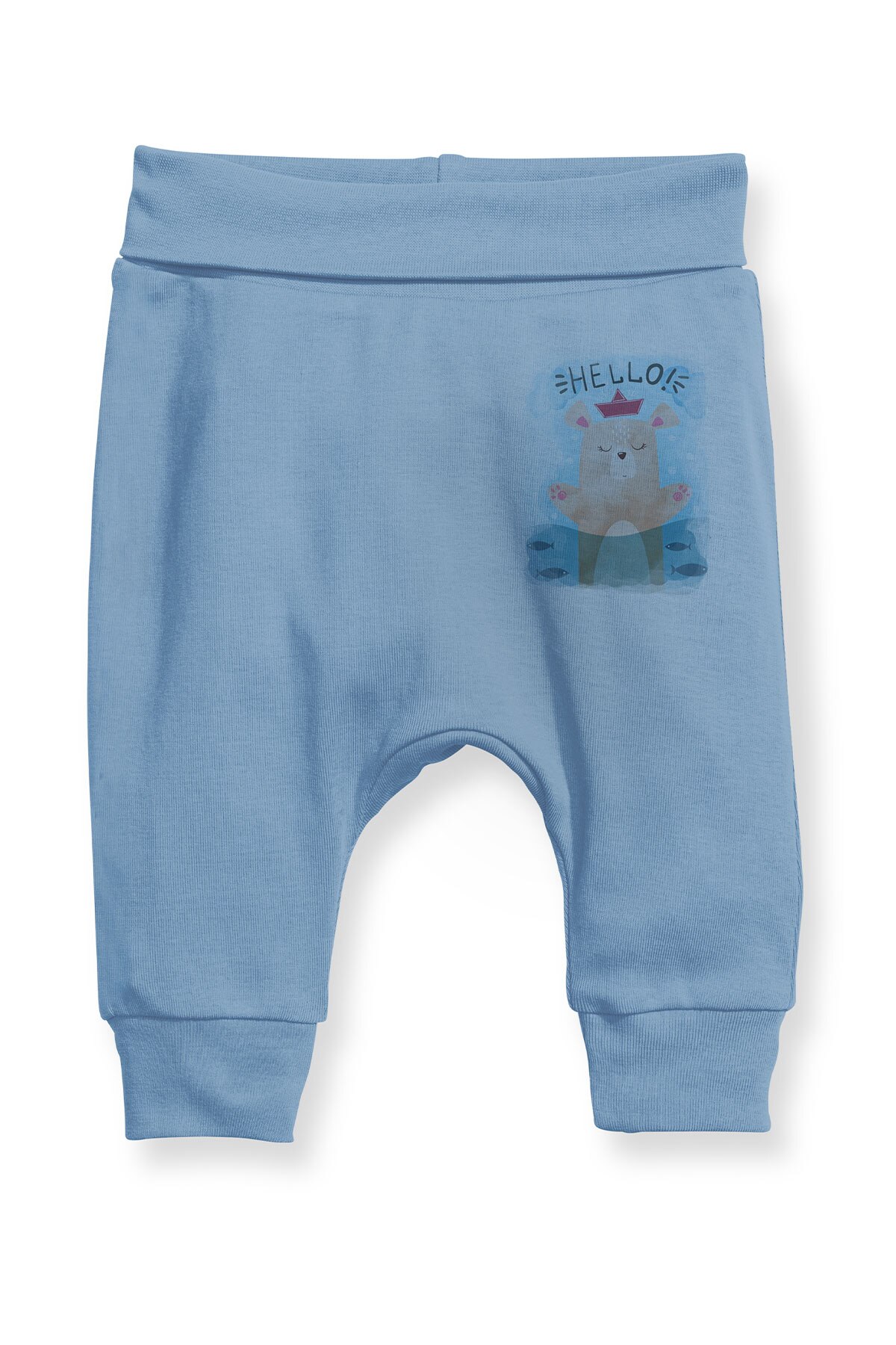 Angemiel Baby Aquatische Geben sterben Nicken Bär Baby Junge Pluderhosen Pantalon Blau