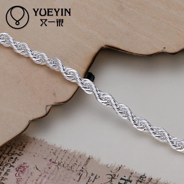 Verzilverd armband voor vrouwen mannen Liefhebbers Unisex zilveren Sieraden hand chain Bracciali Trendy