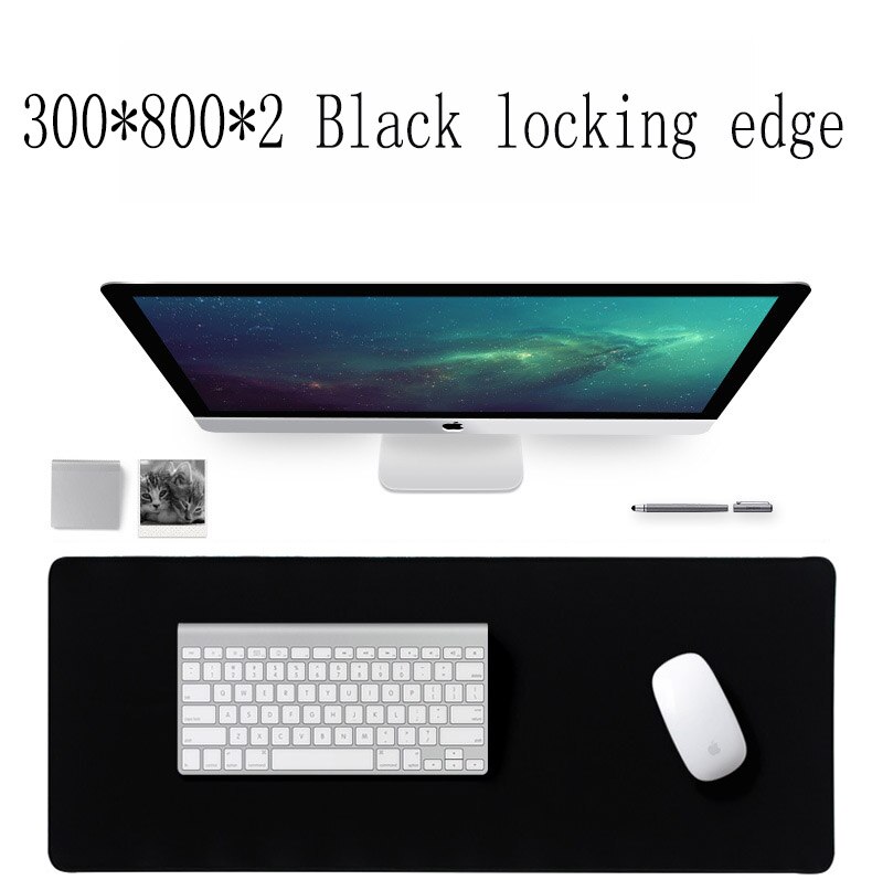 Xgz 1200*600 3mm xxl preto gaming mouse pad grande tapete personalizado engrossado teclado de mesa 4 cores bloqueio borda csgo: 300X800 Black lock