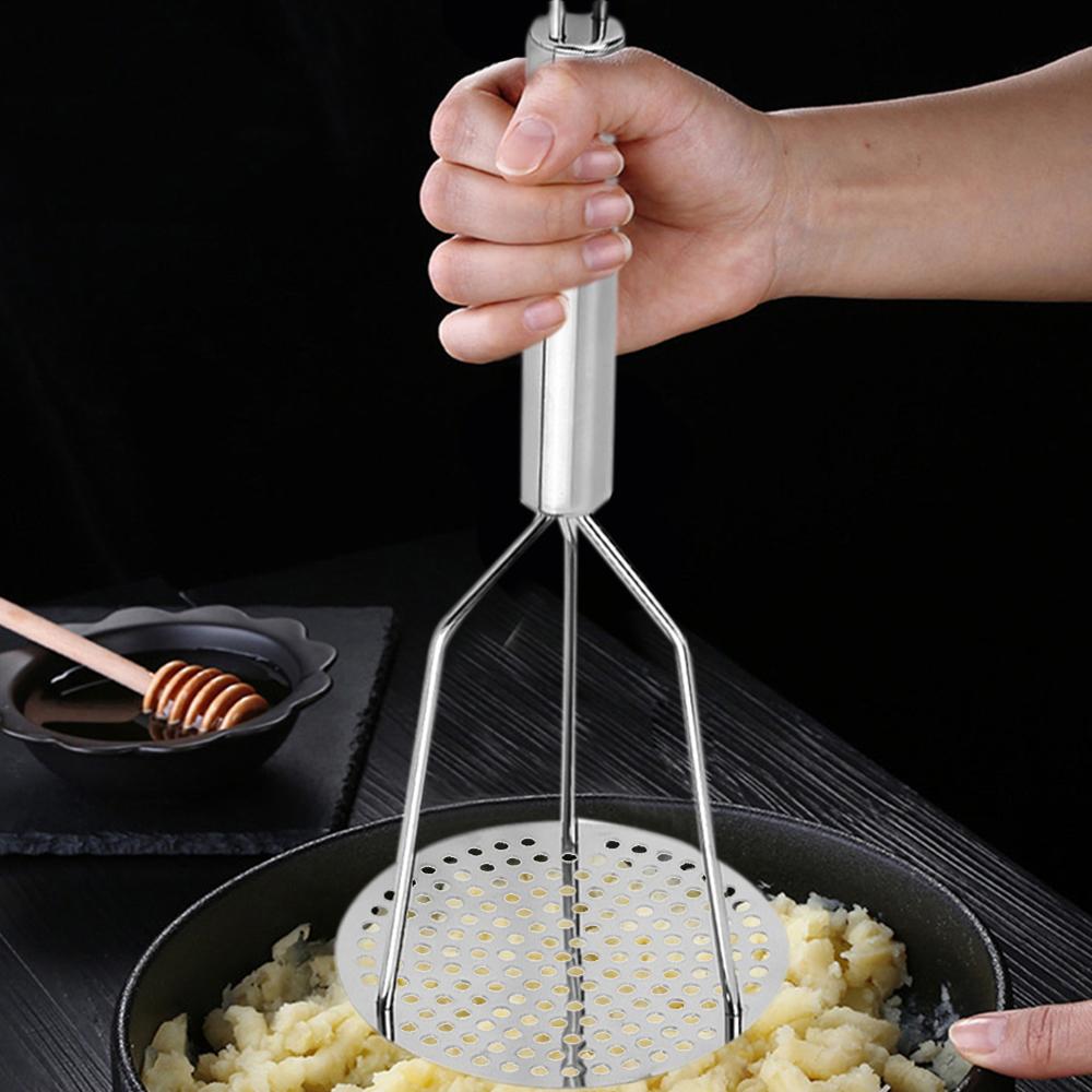 Kraftig kartoffelmasker i rustfrit stål med håndtag til kartoffelmos cremet kartoffelmos af grøntsager og frugt