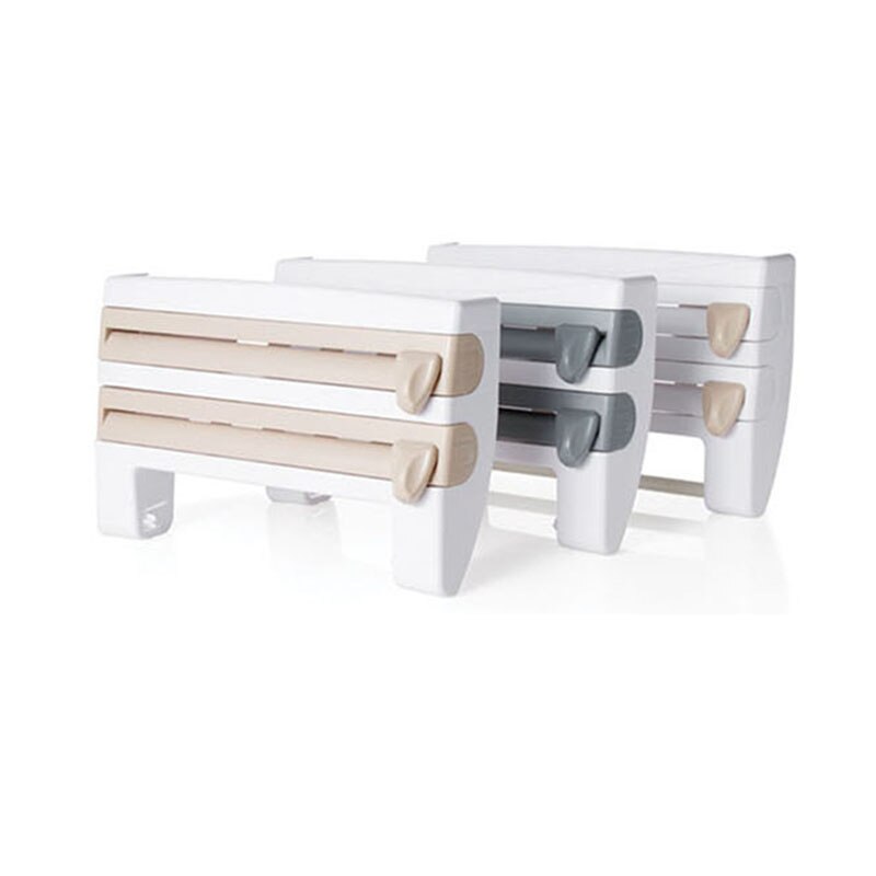 Kitchen paper holder aluminum foil cutter dispenser cutting plastic wrap kitchen storage rack shelf wall-mounted bracket
