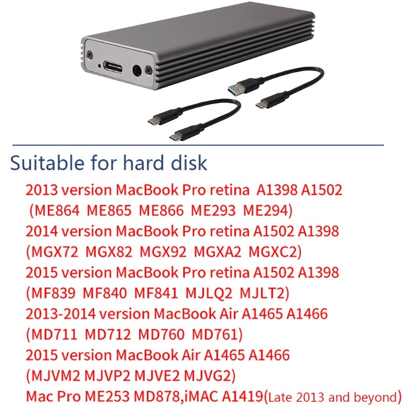 neue für macbook Luft Profi Retina Festplatte Kasten USB 3,1 Typ C