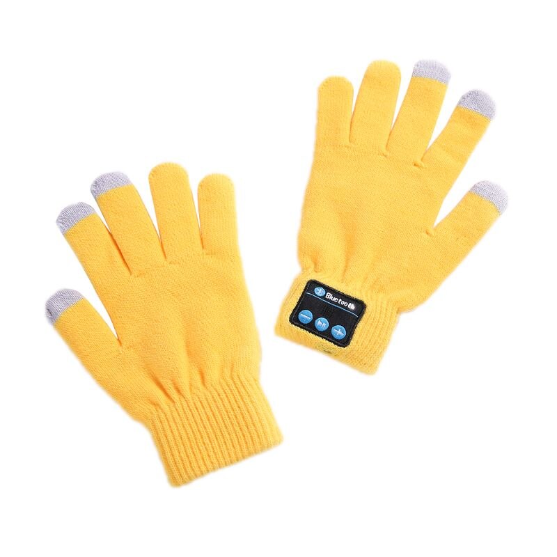 Guantes con auriculares Bluetooth para hombre y mujer, manos libres, manos libres, con pantalla táctil, para teléfono, 1 par: Yellow