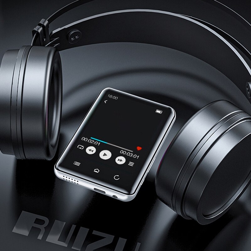 RUIZU D66 Bluetooth 5.0 MP3 Player Press Screen Music Player Portable FM Recorder E-Book Clock