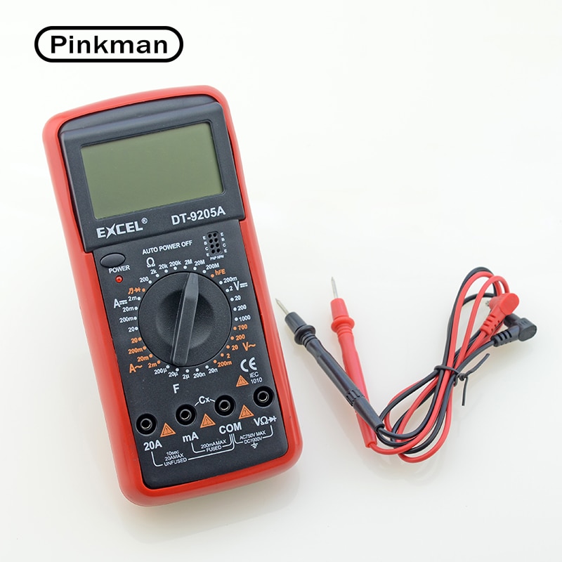 DT9205A AC DC LCD Display Elektrische Handheld Tester Meter Digitale Multimeter Multimetro Ampèremeter