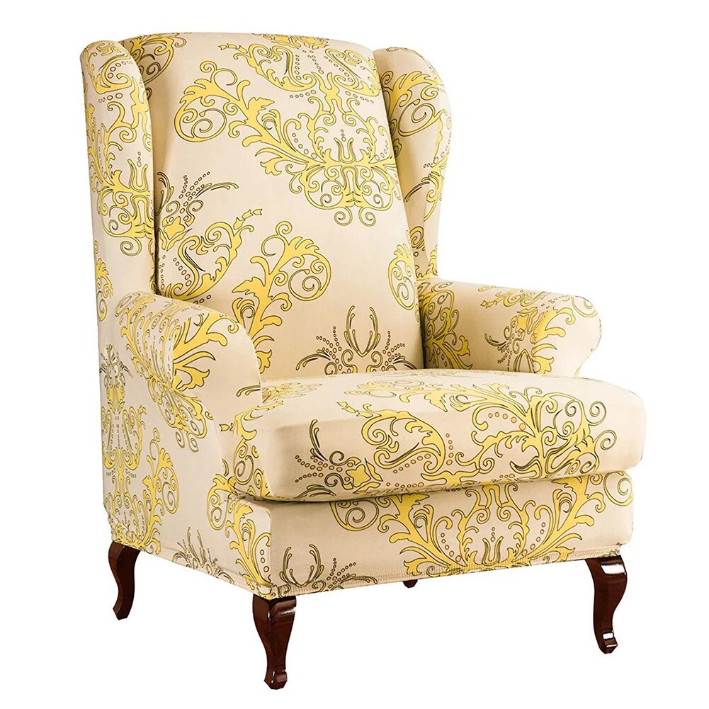 Beschermhoes meubel vleugelstoel hoes accessoires moderne zachte bladeren bedrukte decoratieve fauteuil afneembare elastische