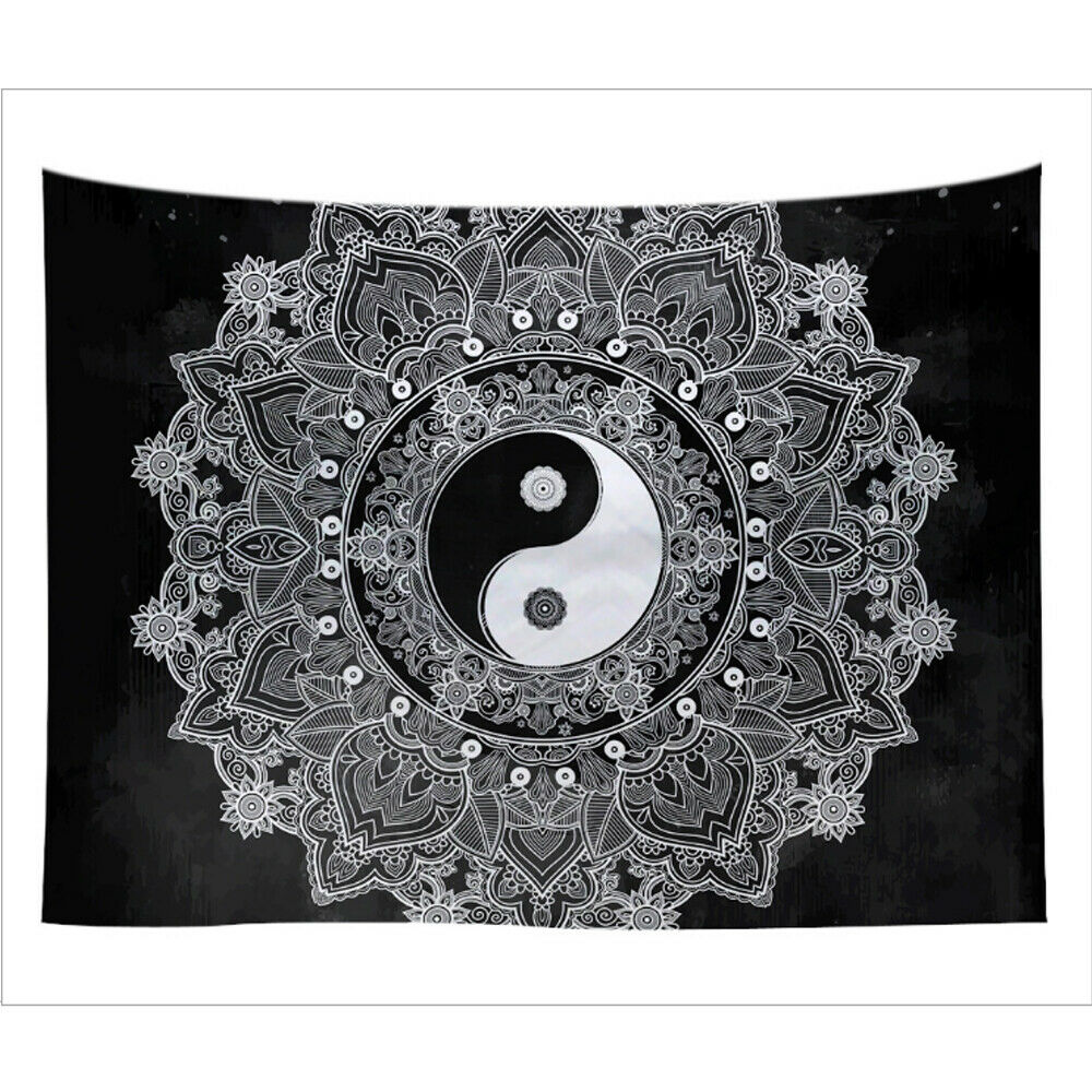 Zon en Maan Gezicht Indische Mandala Tapestry Totem Bohemian Hippie Muur Opknoping Deken Thuis Dorm Decor: E