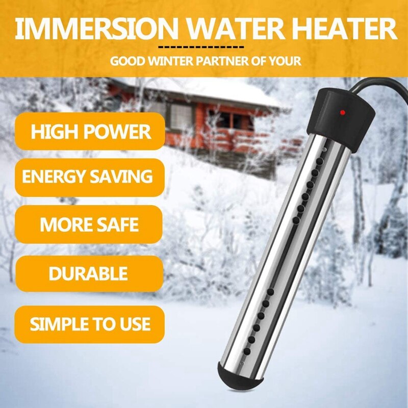 Immersion Heater,Portable Electric Water Heater with Stainless Steel Guard,Submersible Water Heater for Pool,Us Plug