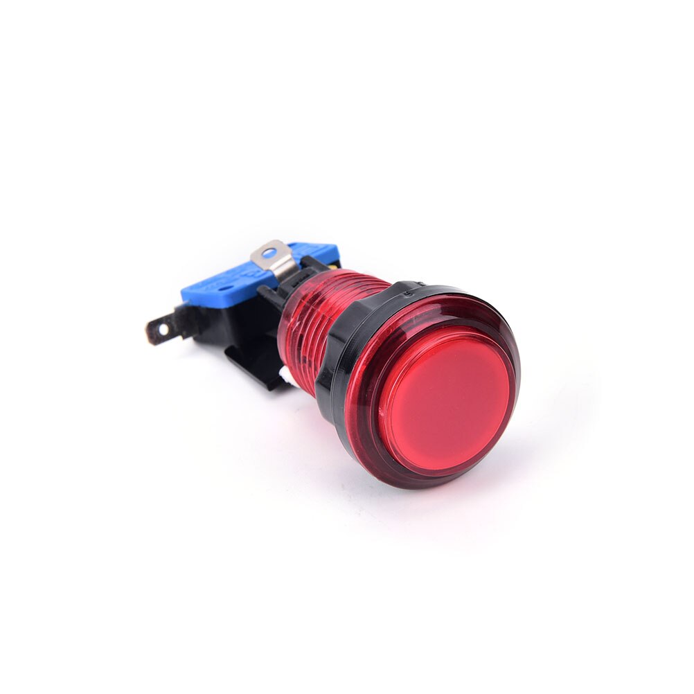 1pc 12v led lys oplyst rundt arkadespil trykknap switch 5 farver 32mm: Rød