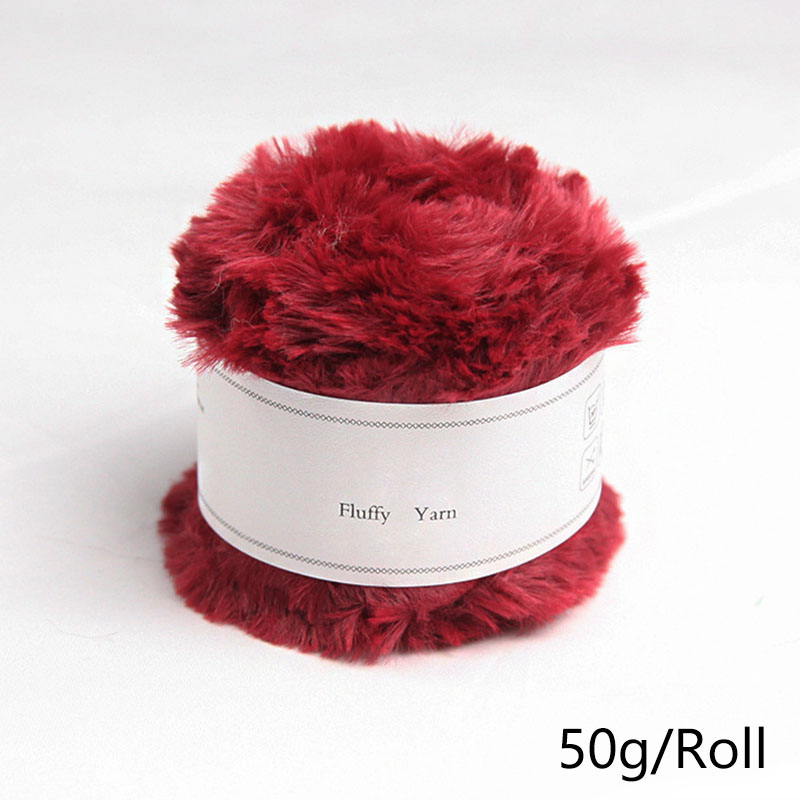 50g/Rolle Plüsch Kunst pelz flauschiges Garn Häk elgarn zum Stricken von Strickjacke Schal Pullover Schal Hands trick garn Näh zubehör: Black