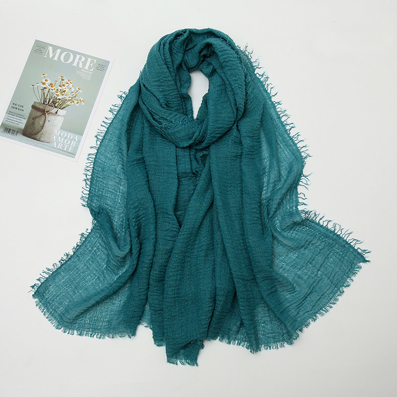 Bufanda de lino y algodón de verano para mujer, bufandas finas con protección solar de Color sólido, chal suave, Foulard de viscosa, chales envolventes para mujer para primavera,: Verde claro