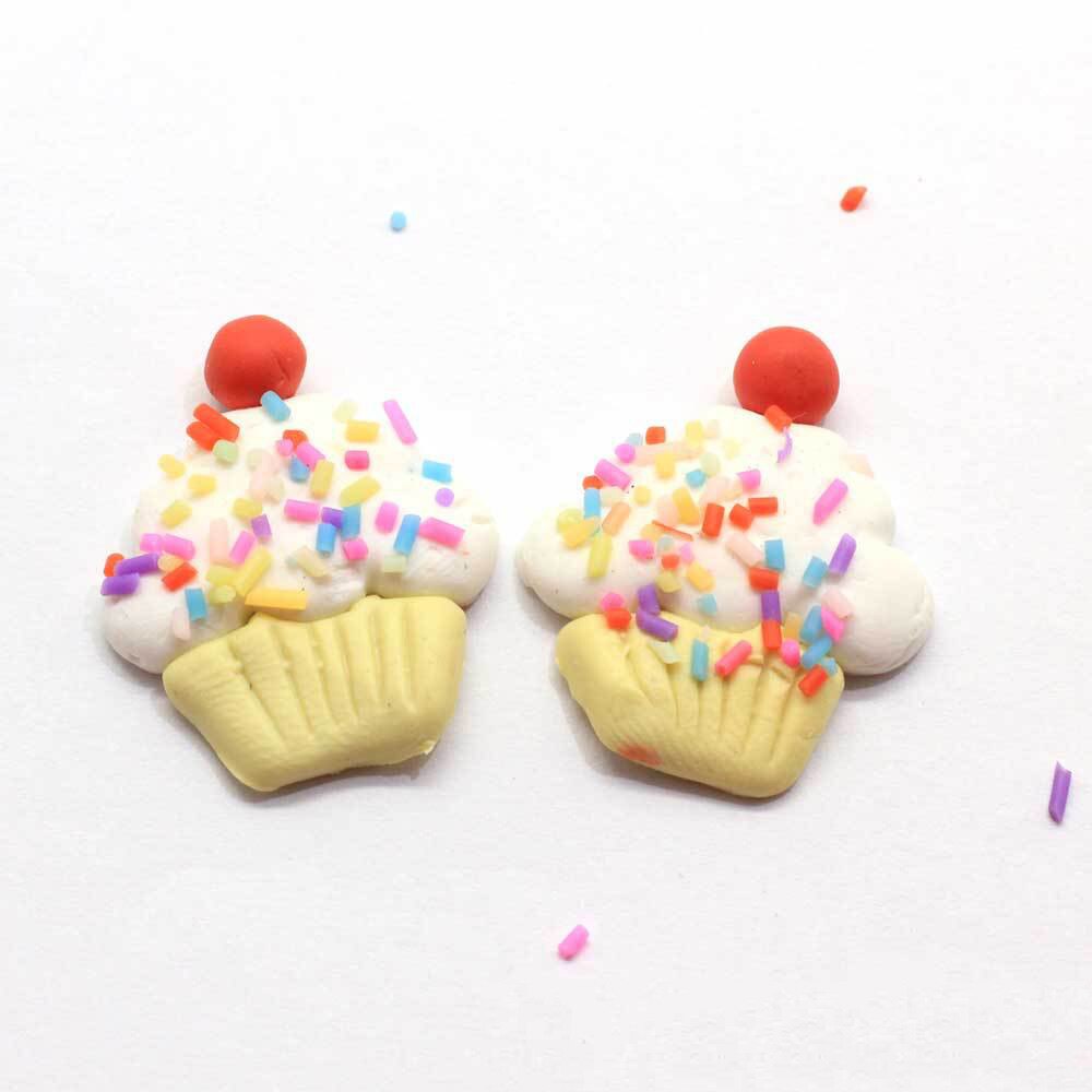 10 Uds. De arcilla polimérica Kawaii en miniatura para manualidades, cabujones con parte trasera plana para pastel de caramelo, ajuste el teléfono, accesorios de bricolaje: 6x24x28mm: white