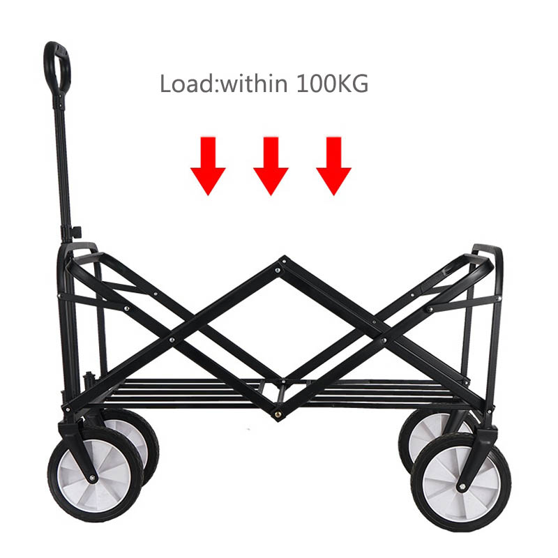 Outdoor Camping Portable folding trolley 5 inch wheel utility truck shopping cart trolley garden trolley four-wheel tool cart